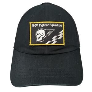 190th Fighter Squadron Strapback Hat Black One Size Laser Cut Condor